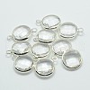 Silver Color Plated Brass Glass Pendants GLAA-J018A-S-2