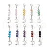 10Pcs Round Natural & Synthetic Mixed Gemstone Pendant Decorations HJEW-JM03153-2