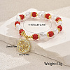Mother's Day Brass Micro Pave Cubic Zirconia Flat Round Charm Bracelets XO3109-2-2