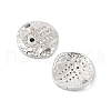 Brass Micro Pave Clear Cubic Zirconia Disc with Hamsa Hand Connector Charms KK-P300-24P-01-2