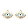 Light Gold Plated Alloy Enamel Pendants ENAM-T009-87C-RS-2