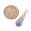 Electroplated Natural Quartz Crystal Copper Wire Wrapped Pendants PALLOY-JF02676-01-3
