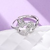 Brass Micro Pave Cubic Zirconia Adjustable Finger Rings for Women RJEW-M099-02P-2