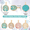   8Pcs 4 Styles Natural & Synthetic Mixed Gemstone Pendants G-PH0002-39G-2
