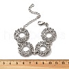 304 Stainless Stee Flat Round Link Chain Bracelets for Women Men BJEW-A033-02AS-5