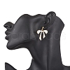 Bowknot Alloy Enamel Dangle Stud Earrings EJEW-JE06448-02-3