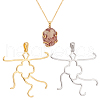   2 Colors 925 Sterling Silver Pendant Irregular Cabochon Settings STER-PH0002-02B-1