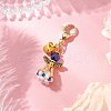 Angel Glass Beaded & Alloy Pendant Decorations HJEW-MZ00193-01-1