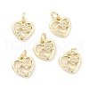 Brass Clear Cubic Zirconia Charms ZIRC-B010-14G-1