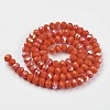 Electroplate Opaque Solid Color Glass Beads Strands EGLA-A034-P8mm-L03-2