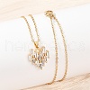 Heart Brass Micro Pave Cubic Zirconia Pendant Neckalces NJEW-C076-25G-3