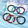 12Pcs 12 Styles 8mm Mixed Gemstone Round Beaded Stretch Bracelets Sets BJEW-JB10929-2
