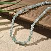 Natural Green Aventurine Chip Beaded Necklaces for Men Women NJEW-G159-01G-2