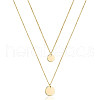 Fashionable Retro Alloy Double Layered Disc Pendant Necklaces for Sweater Decoration FS-WG087D1-07-2