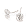 Brass Hollow Out Initial Letter Stud Earrings for Women EJEW-A044-01P-S-2