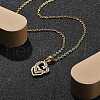 304 Stainless Steel Crystal Rhinestone Heart Pendant Cable Chain Necklaces for Women NJEW-Z056-01E-G-1