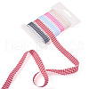 25 Yards 5 Colors Polycotton(Polyester Cotton) Ribbon OCOR-TAC0030-02A-2
