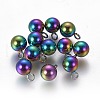 Ion Plating(IP) 304 Stainless Steel Sphere Charms STAS-F225-20-M-1