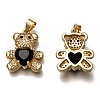 Brass Micro Pave Cubic Zirconia Pendants ZIRC-B002-01G-D-2