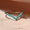 925 Sterling Silver Pave Cubic Zirconia V-shaped Finger Rings for Women DZ3056-2-3