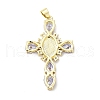 Rack Plating Brass Micro Pave Cubic Zirconia Pendants ZIRC-I059-15G-05-2