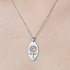 201 Stainless Steel Hollow Sunflower Pendant Necklace NJEW-OY002-26-1