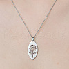 Non-Tarnish 201 Stainless Steel Hollow Sunflower Pendant Necklace NJEW-OY002-26-1
