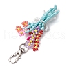 Mother's Day Bouquet Glass Seed Beaded Pendant Decoration HJEW-JM02561-03-4