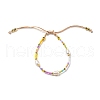 Adjustable Miyuki Glass Seed & Natural Pearl Braided Beaded Bracelets BJEW-O187-02-1