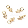 Brass Micro Pave Clear Cubic Zirconia Pendants X-ZIRC-P094-18G-RS-1