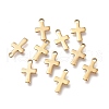 Ion Plating(IP) 304 Stainless Steel Tiny Cross Charms X-STAS-E104-34G-2