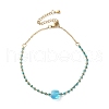 304 Stainless Steel Glass Beads Link Chain Bracelets BJEW-A036-14G-01-2