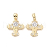Brass Micro Pave Cubic Zirconia Pendants ZIRC-P102-03G-1