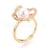 Brass Micro Pave Clear Cubic Zirconia Adjustable Ring Settings KK-T076-06G-4