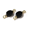 Natural Black Onyx(Dyed & Heated) Connector Charms FIND-C046-05G-2