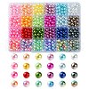 24Colors Rainbow ABS Plastic Imitation Pearl Beads OACR-YW0001-75-1