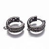 Brass Huggie Hoop Earring Findings ZIRC-F103-11-2