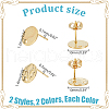 8Pcs 4 Styles 201 Stainless Steel Flat Round Stud Earring Findings STAS-LP0001-18-2
