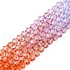 Gradient Color Baking Painted Glass Bead Strands DGLA-A039-T4mm-A015-4