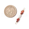 Natural Mixed Stone Chip & Natural Cultured Freshwater Pearl Rice Beaded Connector Charms PALLOY-JF03707-3
