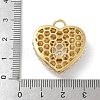 Rack Plating Brass Micro Pave Clear Cubic Zirconia with ABS Plastic Pearl Pendants KK-G515-55G-3