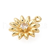 Brass Pave Clear Cubic Zirconia Charms KK-V016-18G-2