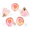 Transparent Spray Painted Glass Charms GLAA-N035-031-G03-2