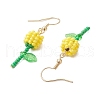 Grade A Round Glass Seed Beads Flower Dangle Earrings EJEW-MZ00451-01-4