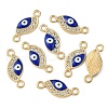 Blue Evil Eye Alloy Crystal Rhinestone Connector Charm FIND-TAC0014-58-2