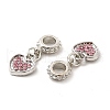 Rack Plating Alloy Rhinestone European Dangle Charms PALLOY-P289-14P-03-3