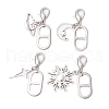 Tibetan Style Alloy Pendants with Iron Open Jump Rings and Zinc Alloy Lobster Claw Clasps and 201 Stainless Steel Links Decorations HJEW-JM03037-2
