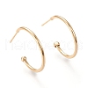 Brass Half Hoop Earrings X-EJEW-F255-02G-1