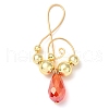 Electroplated Synthetic Non-magnetic Hematite & Teardrop Glass Big Pendants PALLOY-JF02961-2