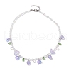 Glass with Malaysia Jade Beaded Necklaces NJEW-JN04680-01-4